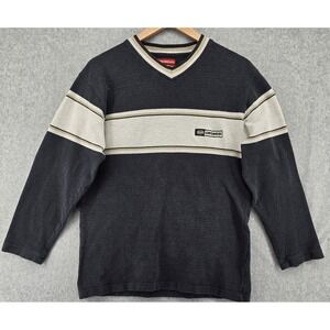 Vtg 90s Unionbay Shirt Boys XL Men's S Navy Stripe V-Neck Skater Grunge Y2K